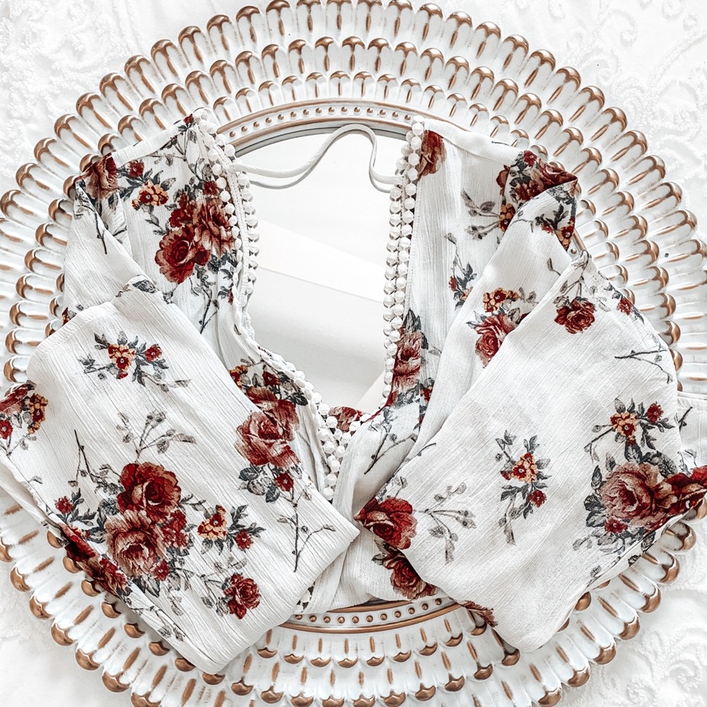 White Floral Top